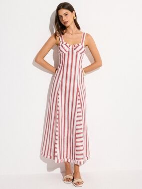 Commense Striped Maxi Dress Medium